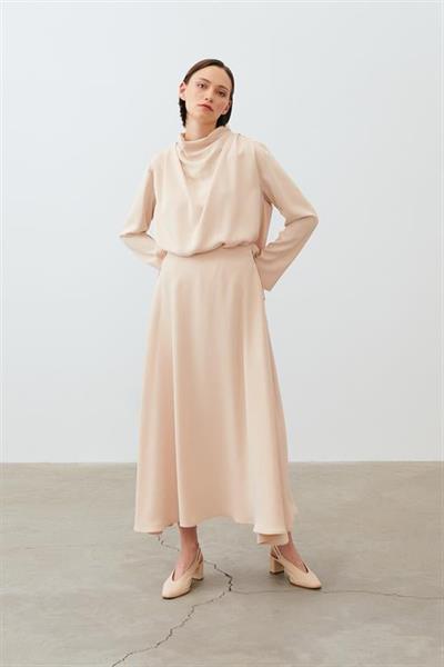 ZARIF CREPE SKIRT SET MINK