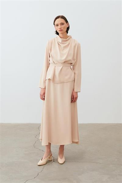 ZARIF CREPE SKIRT SET MINK