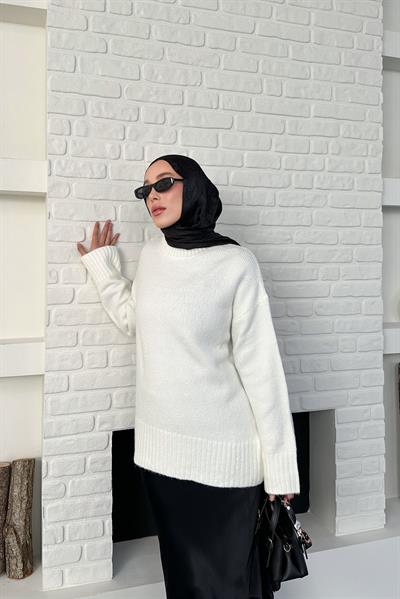 Claire Triko Kazak - Beyaz