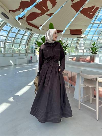 Clara Denim Altüst Takım - Kahverengi