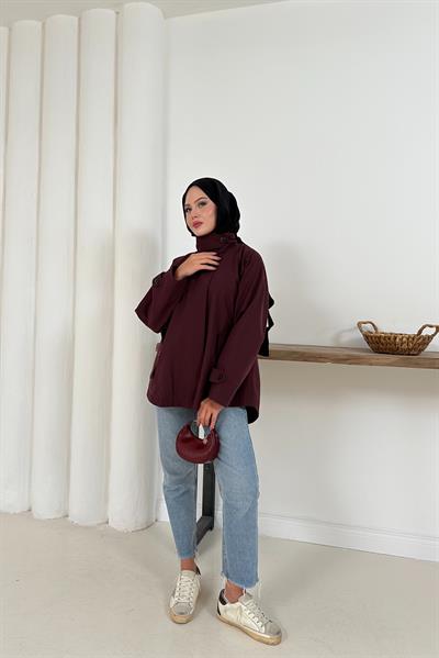 Delera Orta Boy Trench - Bordo