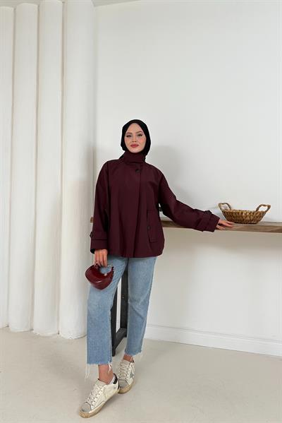 Delera Orta Boy Trench - Bordo