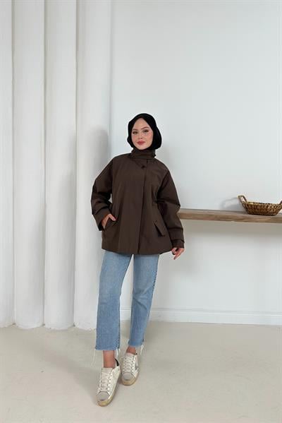 Delera Orta Boy Trench - Kahverengi