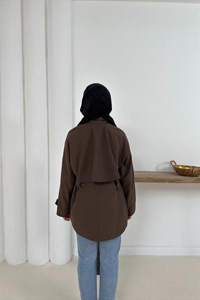 Delera Orta Boy Trench - Kahverengi