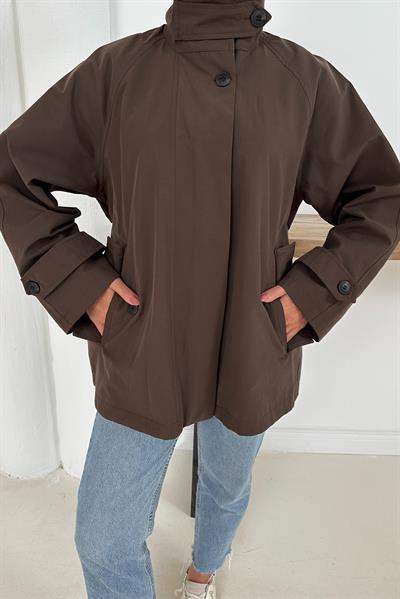 Delera Orta Boy Trench - Kahverengi