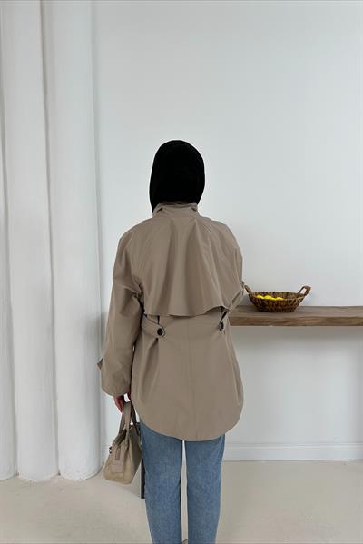 Delera Orta Boy Trench - Taş Rengi