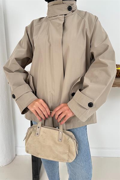 Delera Orta Boy Trench - Taş Rengi