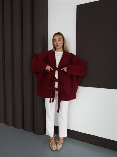 İngo Saçaklı Kaşe - Bordo
