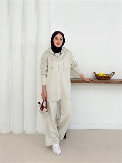 Marina Taş Detay Alt-Üst Takım - Bej