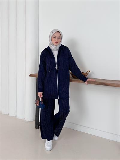 Marina Taş Detay Alt-Üst Takım - Lacivert