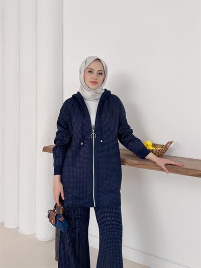 Marina Taş Detay Alt-Üst Takım - Lacivert