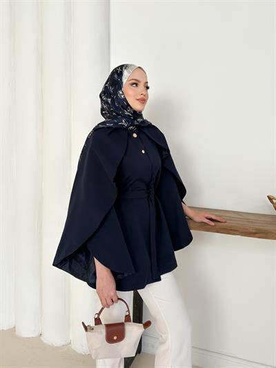 Monaco Pelerin Trench - Lacivert