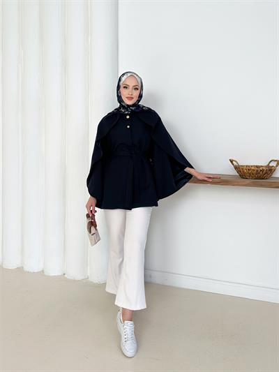 Monaco Pelerin Trench - Lacivert