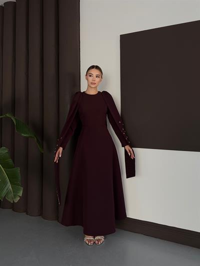 Nisva Elbise - Bordo