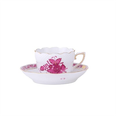 HEREND Kahve Fincanı & Tabağı 110ml Apponyi PEMBE