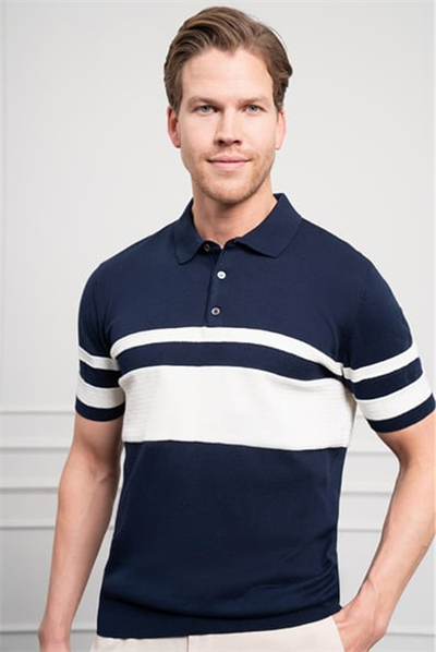 Morven Erkek Lacivert Trend Dynamic Fit Rahat Kesim Polo Yaka T-Shirt