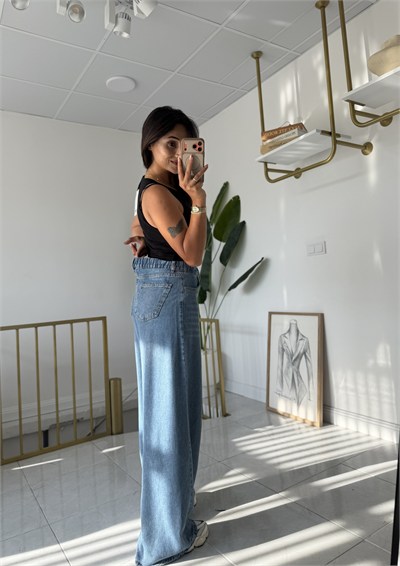 Beli Lastikli Tencel Jean