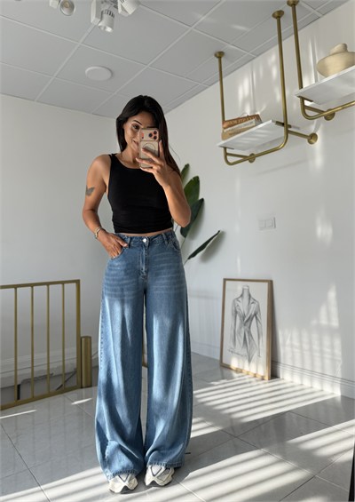 Beli Lastikli Tencel Jean