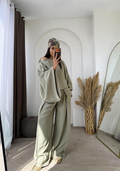 Bohem Stil Bol Takım Haki