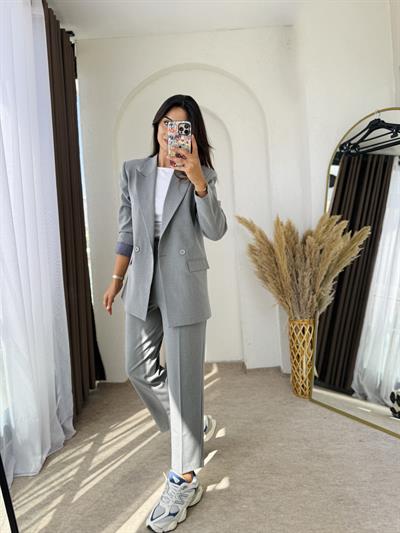 Boyfit Business Takım Gri