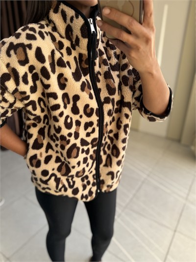 Desenli Peluş Ceket Leo