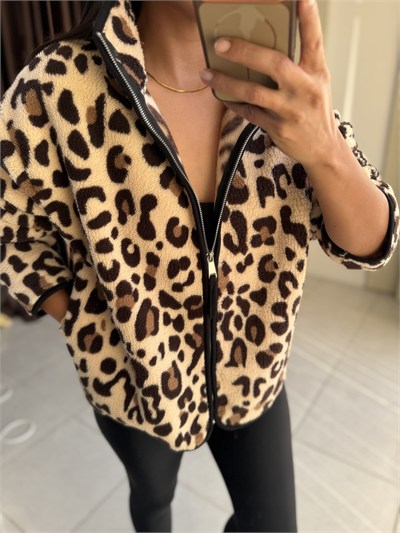 Desenli Peluş Ceket Leo