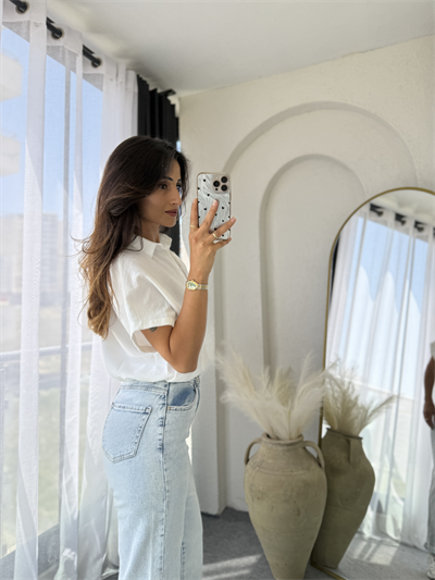 İşlemeli Oversize Gömlek
