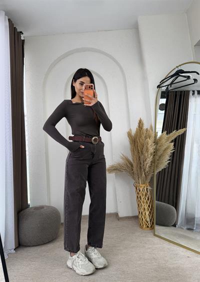 Kahverengi Baggy Jean