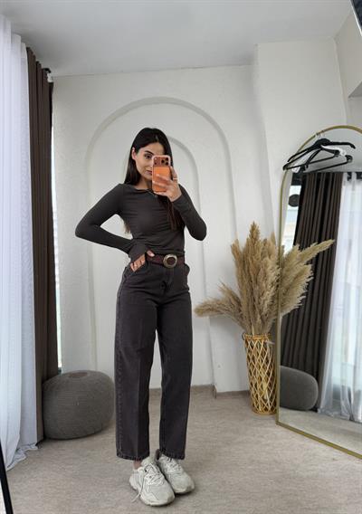 Kahverengi Baggy Jean