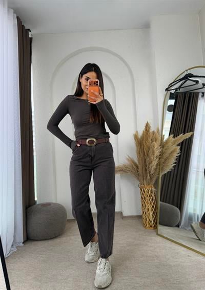 Kahverengi Baggy Jean