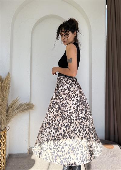 Kemerli Leopar Elbise
