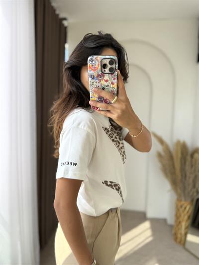 Leopar Baskılı Oversize Tişört