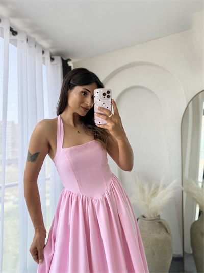 Lora Elbise Pembe