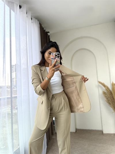 Lorin Blazer Takım Elbise Bej