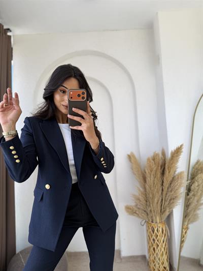 Lüks Jean Blazer Takım