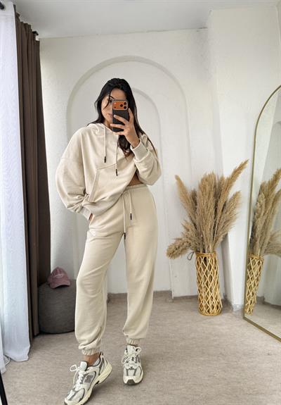 Marka Model Eşofman Takım Bej 