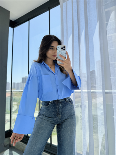 Marka Model Poplin Gömlek Mavi