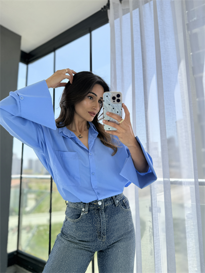 Marka Model Poplin Gömlek Mavi