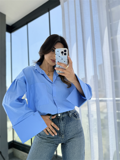 Marka Model Poplin Gömlek Mavi