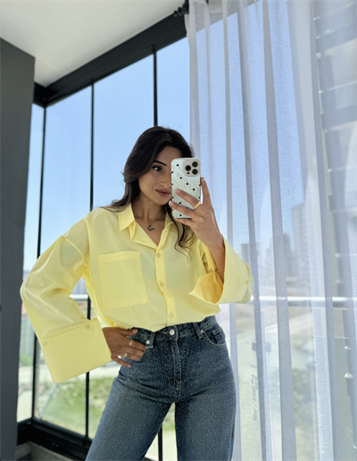 Marka Model Poplin Gömlek Sarı