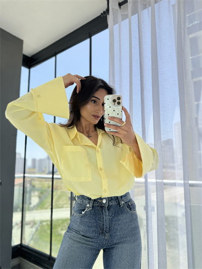 Marka Model Poplin Gömlek Sarı