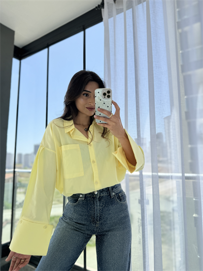 Marka Model Poplin Gömlek Sarı