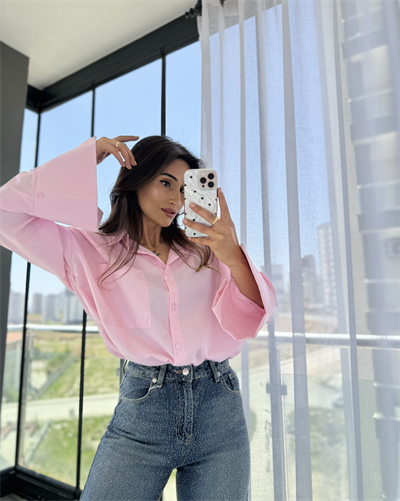 Marka Model Poplin Gömlek Tozpembe
