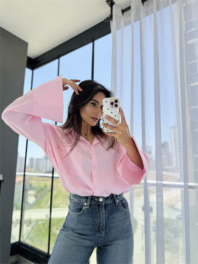 Marka Model Poplin Gömlek Tozpembe