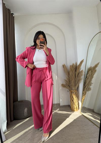 Modern Lyocell Takım Elbise Pembe