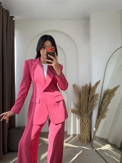 Modern Lyocell Takım Elbise Pembe