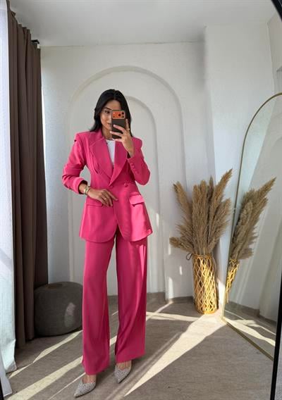 Modern Lyocell Takım Elbise Pembe