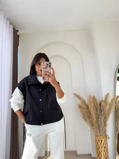 Oversize Scuba Yelek Lacivert 