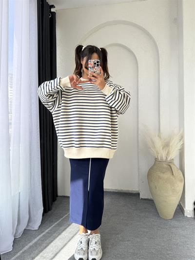 Oversize Sweatshırt Mavi