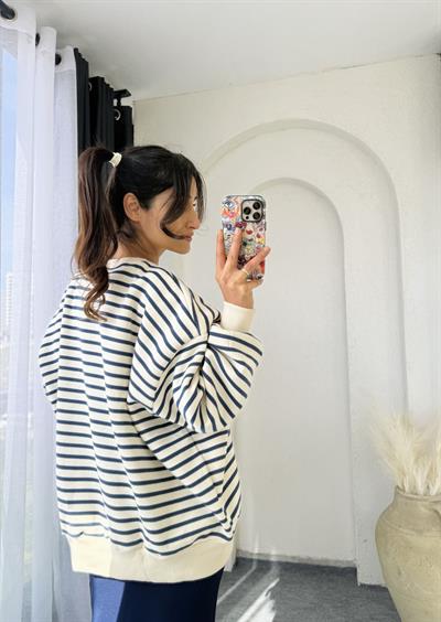 Oversize Sweatshırt Mavi